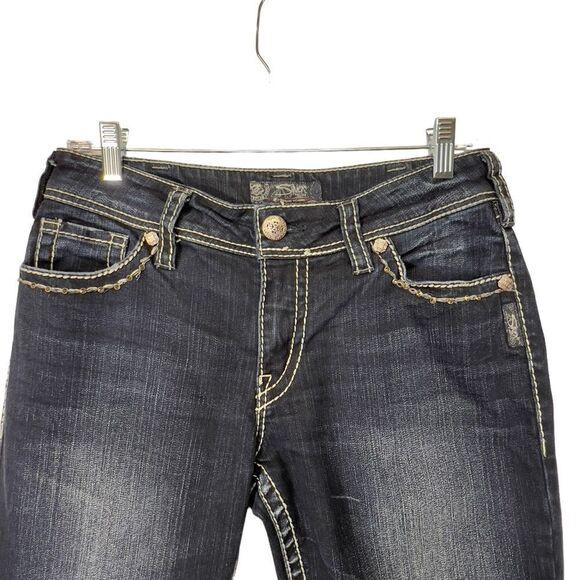 Silver jeans Suki flap Mid Rise Curvy Fit Indigo Wash Bootcut Size W30/L32 - Picture 6 of 16